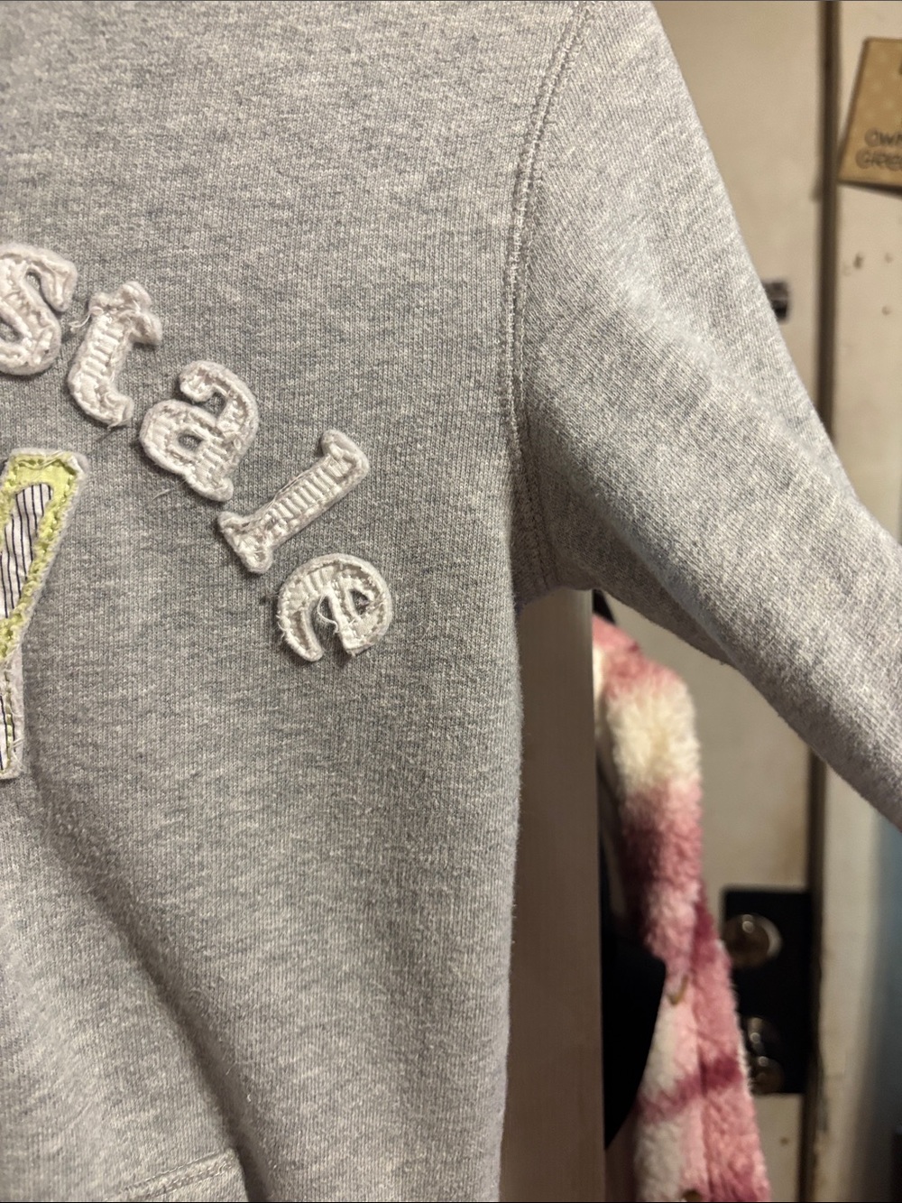 Aeropostale Gray NY Zip Hoodie with White Drawstrings - Picture 7 of 10